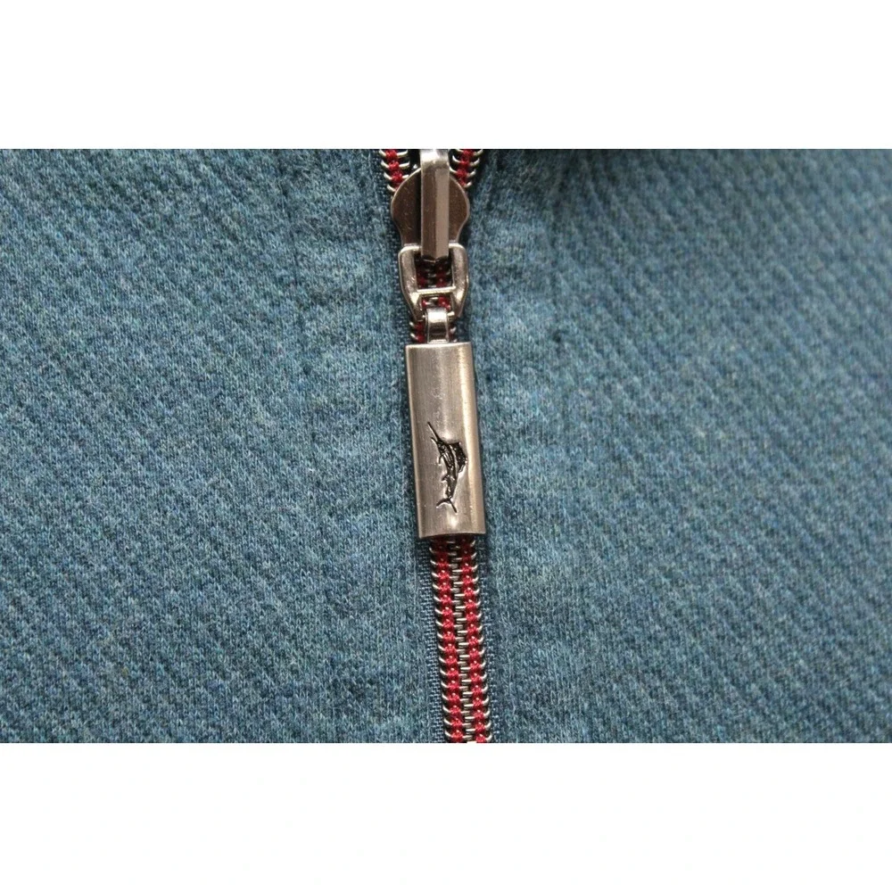 Tommy Bahama Reversible Full‎ Zip Sweater Blue / Gray Long Sleeve Mens 2XL XXL